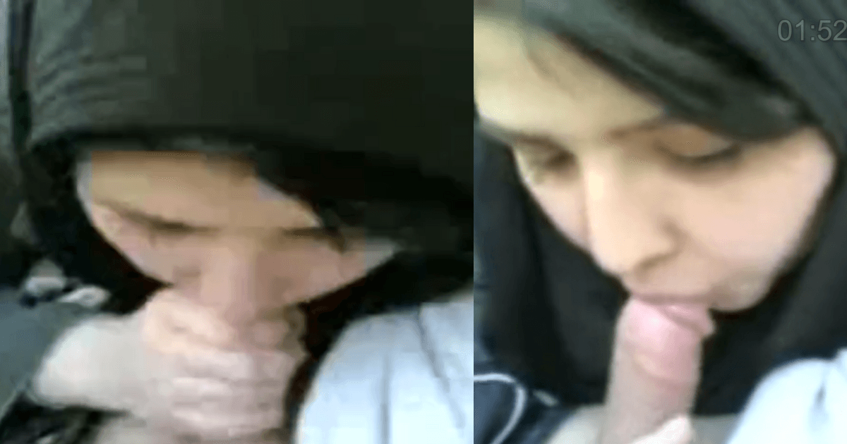 Kashmiri Hijabi Gives Sloppy Blowjob in Car