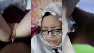 Hijabi Girl in Glasses Roughly Fucked and Moaning