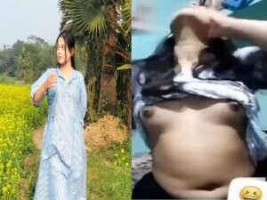 Cute girl reveals small breasts to lover in video call