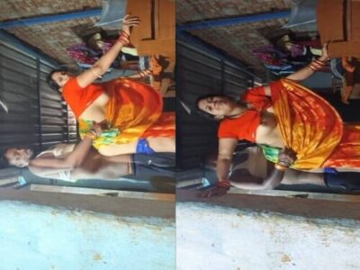 Bhabhi in Saree Moans in Standing Doggy Style Action