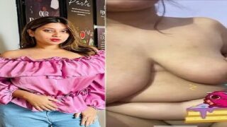 Busty womans intimate selfpleasure in video